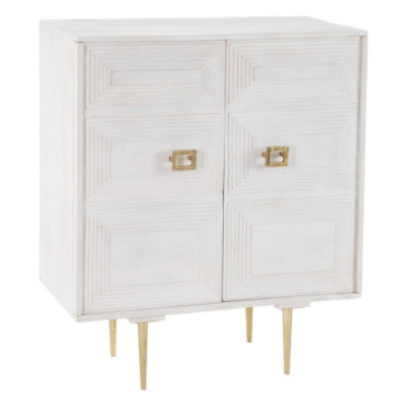 Armoire Blanc Bois / Métal Salon 89x43x105cm