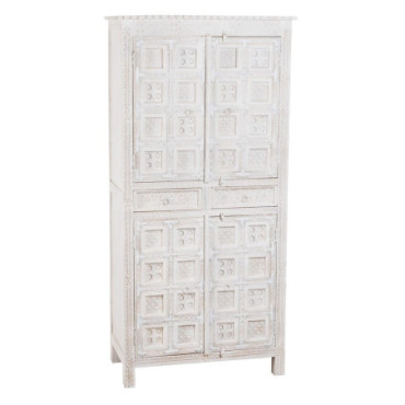 Armoire Blanc Bois De Manguier 93x45x192cm