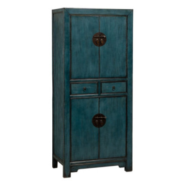 Armoire Bleu Bois - Mdf 80x49x184cm