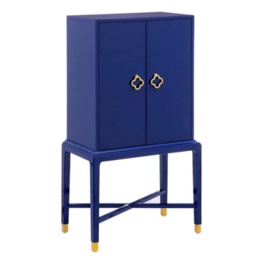 Armoire Cabinet Bleu Bois De Sapin 68x36x131cm