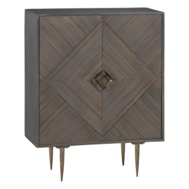 Armoire Gris Bois / Métal Salon 91,50x39,50x116cm