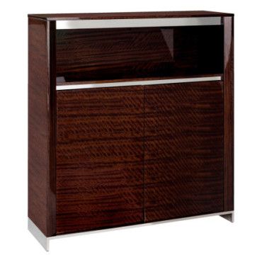 Armoire Marron Acier Inoxydable Salon 120x39x128,50cm