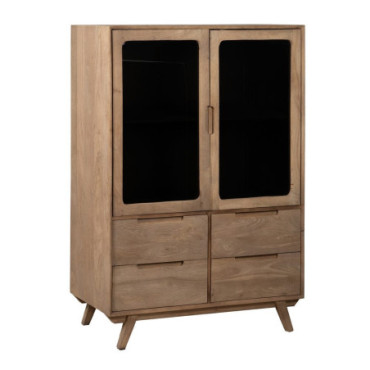 Armoire Naturel Bois De Manguier Burnie 107x40,50x142cm