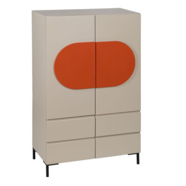 Armoire Necto Taupe Old Mdf - Métal Salon 75x41,80x123cm