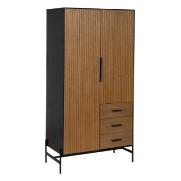 Armoire Noir - Naturel Mdf - Bois 104x53x203cm