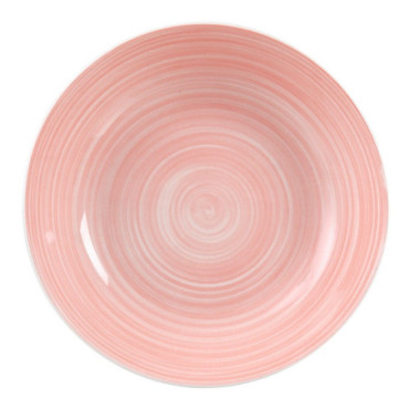 Assiette À Soupe Rose Porcelaine Cuisine 20,50x20,50x4,50