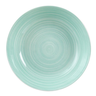 Assiette À Soupe Turquoise Porcelaine 20,50x20,50x4,50cm