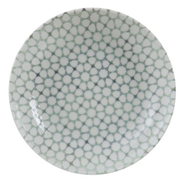 Assiette À Soupe Vert - Blanc Porcelaine 20x20x5cm