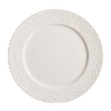 Assiette Plate Blanc Porcelaine Cuisine 27x27x2,30cm