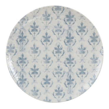 Assiette Plate Bleu - Blanc Porcelaine 26x26x3cm