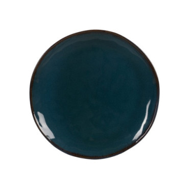 Assiette Plate Bleu Stoneware Cuisine 26x26x3cm