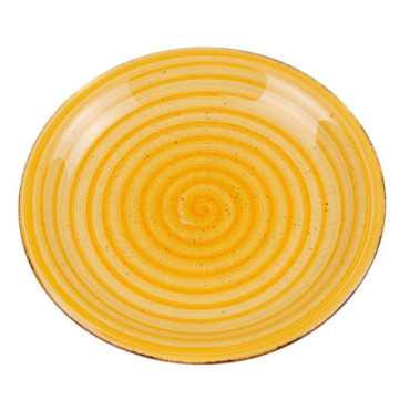 Assiette Plate Jaune Stoneware Cuisine 27x27cm