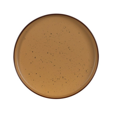 Assiette Plate Ocre Stoneware Cuisine 27x27x3cm