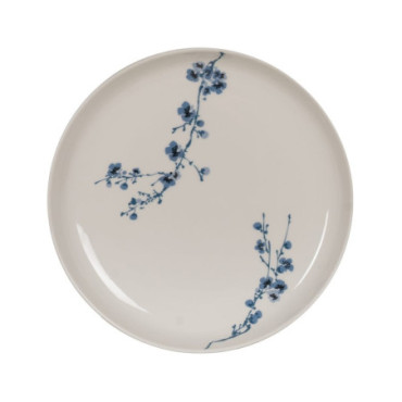 Assiette Plate Oriental Blanc - Bleu 26,50x26,50cm