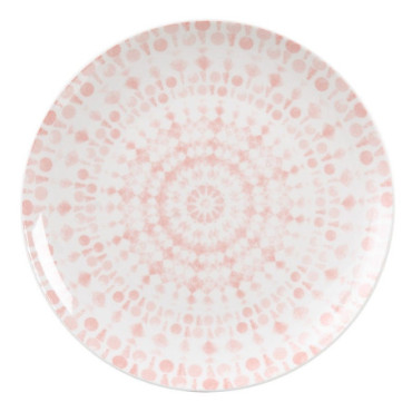 Assiette Plate Rose - Blanc Porcelaine 27x27x2,50cm