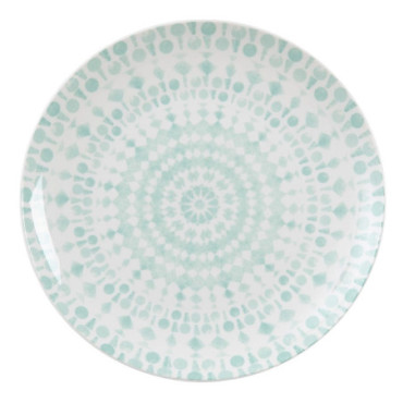 Assiette Plate Turquoise - Blanc 27x27x2,50cm