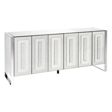 Bahut Argent Mdf - Miroir Salon 200x50x90cm