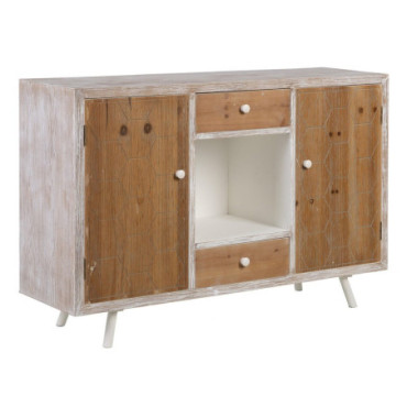 Bahut Blanc - Naturel Bois De Sapin / Mdf 120x35x80cm