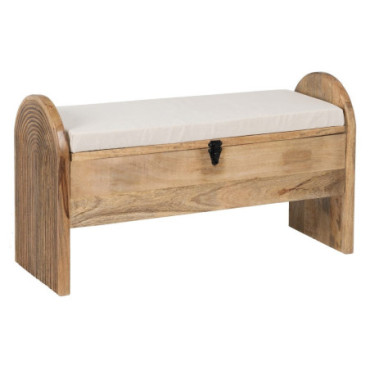 Banquette - Malle Naturel Tissu - Bois 100x35x56cm