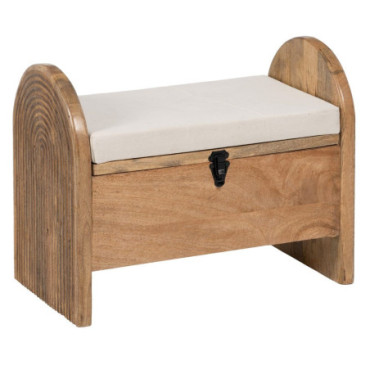 Banquette - Malle Naturel Tissu - Bois 64,50x34x51cm