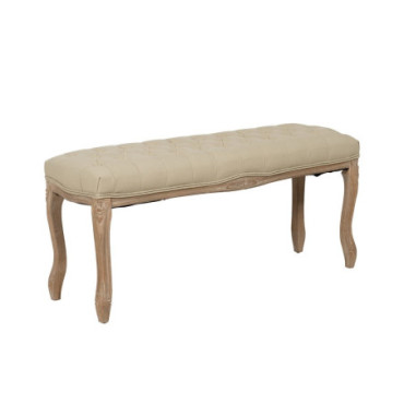 Banquette Naturel - Beige Tissu - Bois 110x36x47cm