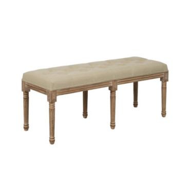 Banquette Naturel - Beige Tissu - Bois 122x41x46cm