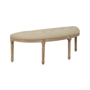 Banquette Naturel - Beige Tissu - Bois 125x45x48cm