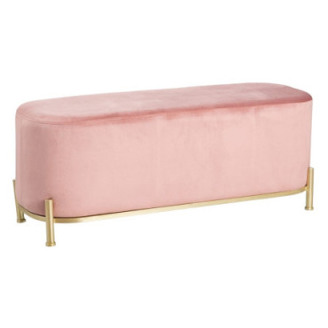 Banquette Velours Rose Tissu - Métal 104,50x39x42cm