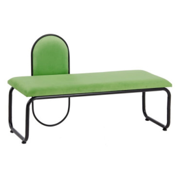 Banquette Velours Vert Tissu - Métal 110x40x68cm