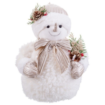 Bonhomme De Neige Avec Houx 24x20x32cm