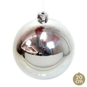 Boule Brillant Argent Décoration De Noël 20x20x20cm