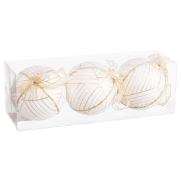 Boule Polyfoam Blanc 10x10x10cm Set de 3