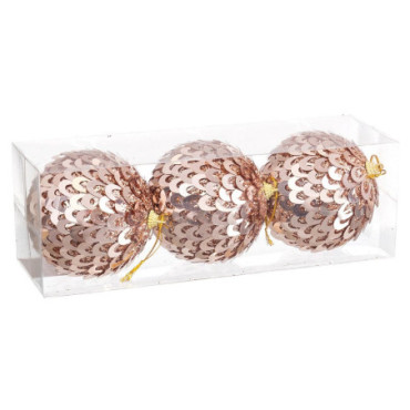 Boule Polyfoam Bronze 10x10x10cm Set de 3