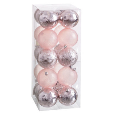 Boule Ps Rose 8x8x8cm Set de 20