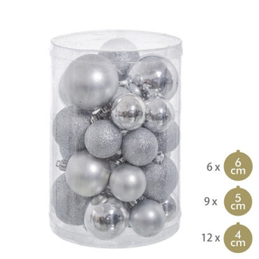 Boules Brillant - Mat - Paillettes 12,50x12,50x27cm Set de 27