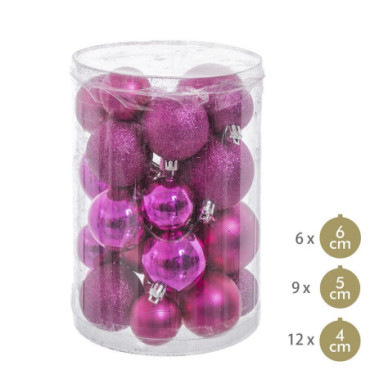 Boules Brillant - Mat - Paillettes 12,50x12,50x27cm Set de 27