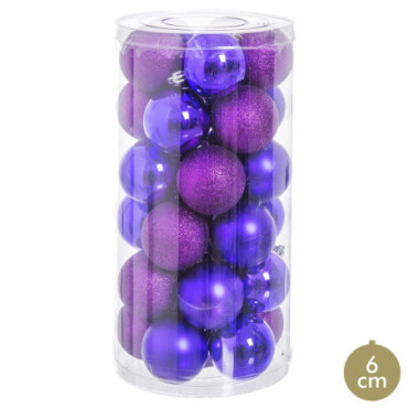 Boules Brillant - Mat - Paillettes 6x6x6cm Set de 30