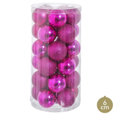 Boules Brillant - Mat - Paillettes 6x6x6cm Set de 30