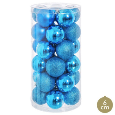 Boules Brillant - Mat - Paillettes 6x6x6cm Set de 30