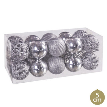 Boules Formes Argent 5x5x5cm Set de 20