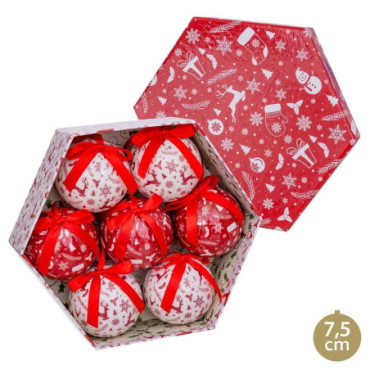 Boules Memory Bonhomme De Neige 7,50x7,50x7,50cm Set de 7