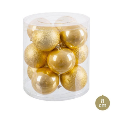 Boules Or 8x8x8cm Set de 12