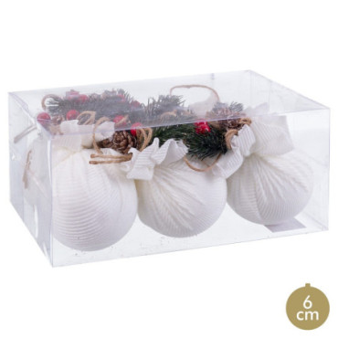 Boules Pana Acebo Blanc 6x6x6cm Set de 6