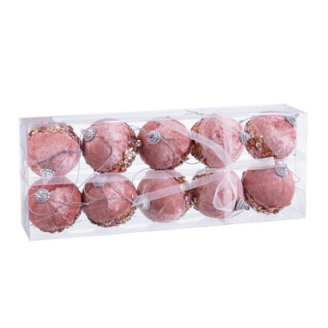 Boules Polyfoam Rose - Or 6x6x6cm Set de 10