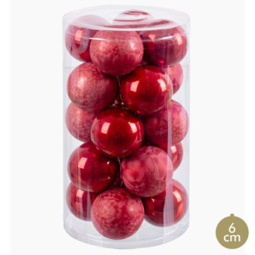 Boules Rouge 6x6x6cm Set de 20