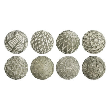 Boules Vert Résine Décoration 10x10x10cm Set de 8