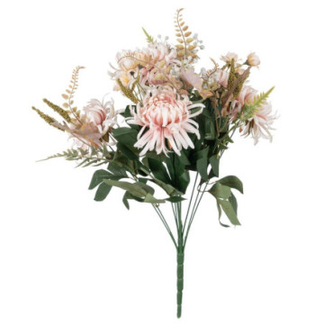 Bouquet Chrysanthème Rose Pvc - Tissulaire 52cm