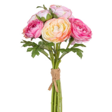 Bouquet Fleurs Rose Artificiel 20x20x35cm