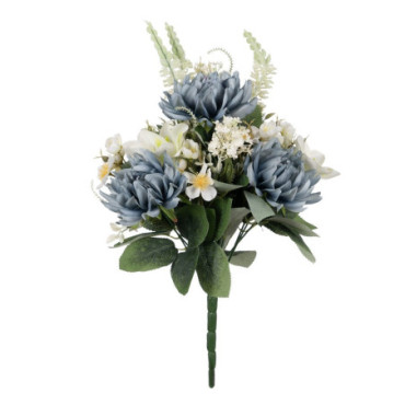 Bouquet Mixte Bleu Pvc - Tissulaire 48cm