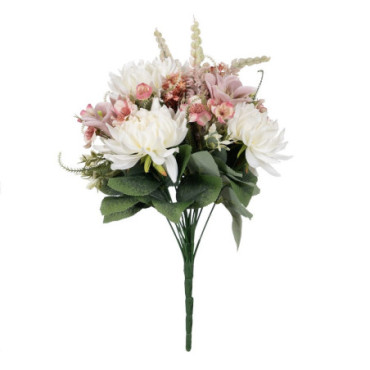 Bouquet Mixte Rose Pvc - Tissulaire 48cm